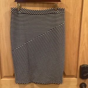 Banana Republic Black and White Striped Pencil Skirt